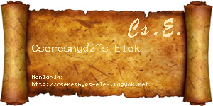 Cseresnyés Elek névjegykártya