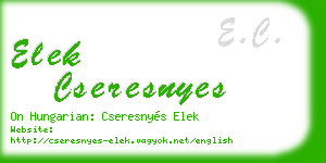elek cseresnyes business card